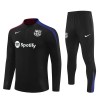 Barcelona Barn Trenings Collegegenser 2024-25 Kvart-Zip Svart